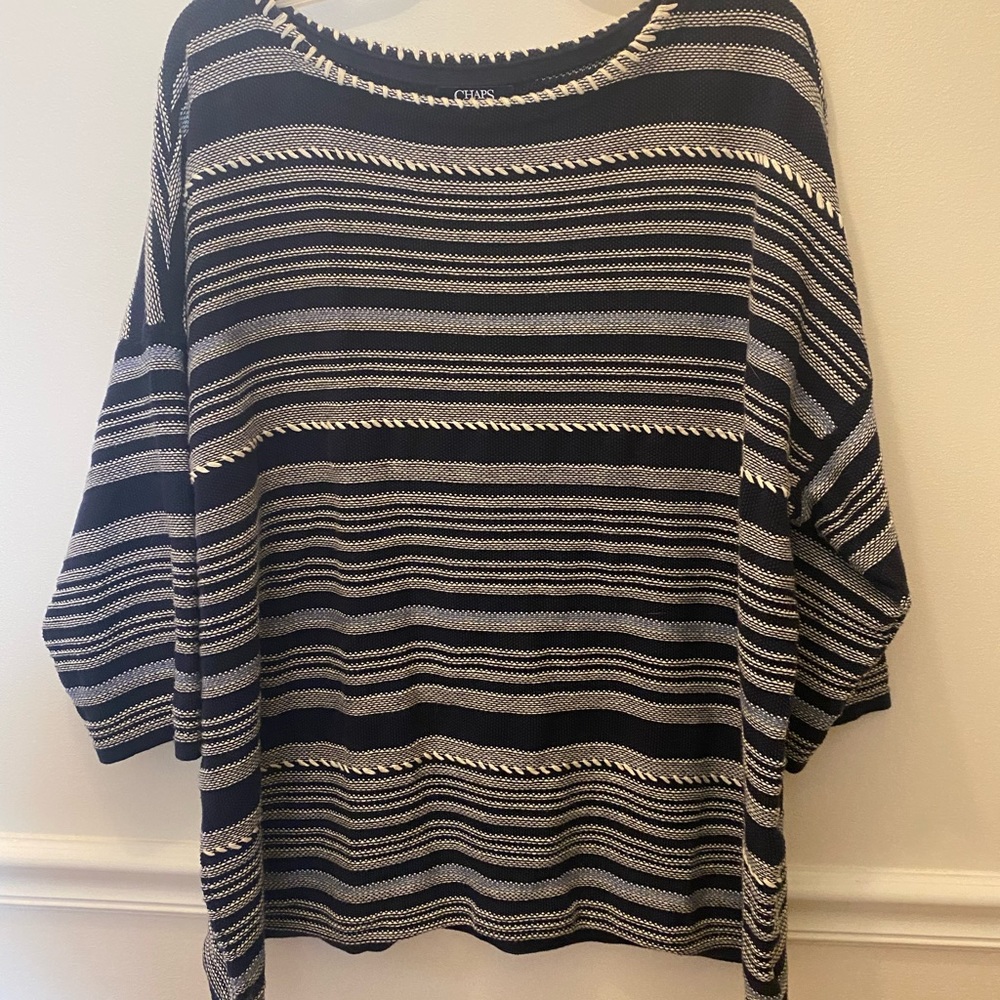Navy and white Chaps top